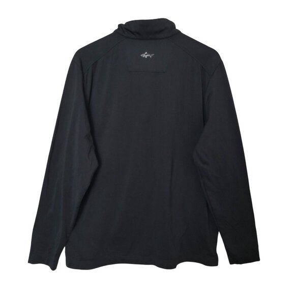 Greg Norman Black 1/4 Zip Pullover Mens Size L Mock Neck Shark Logo Activewear - Picture 2 of 7